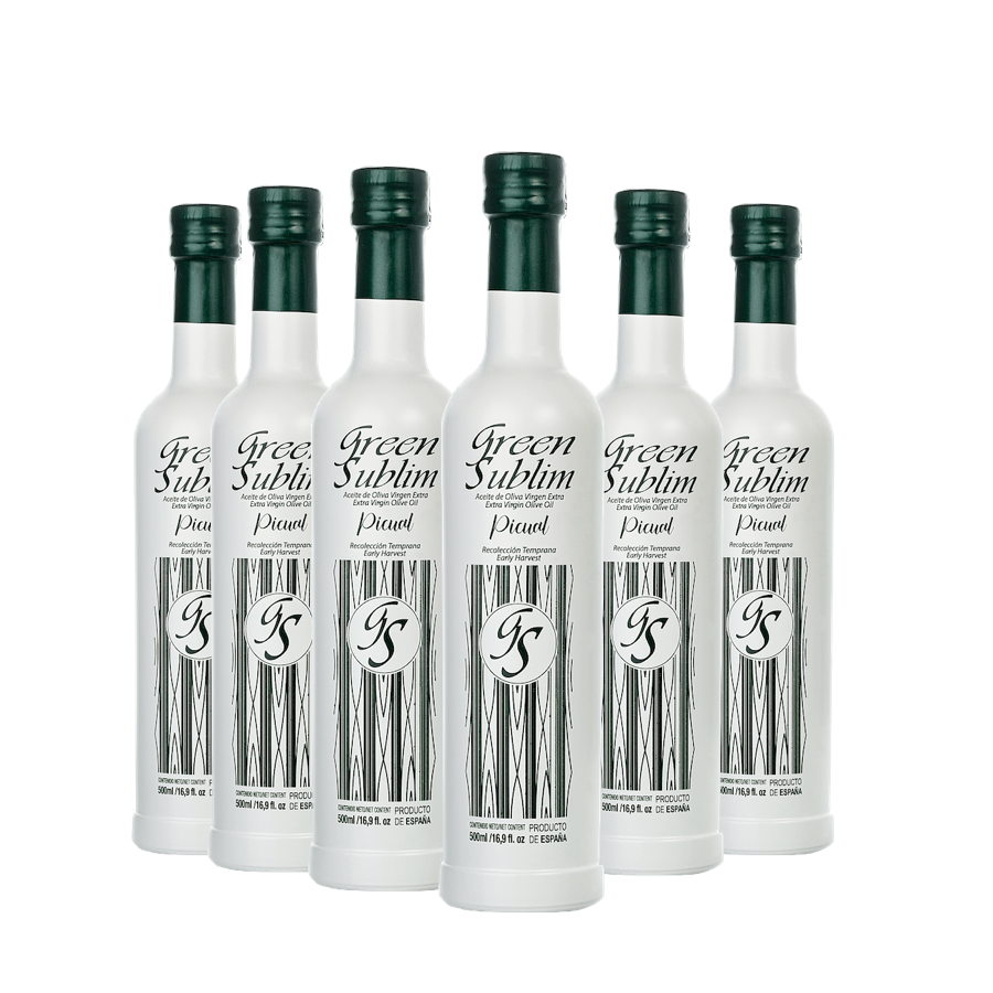 Pack 6 Botellas 500ml Aove Picual Green Sublim